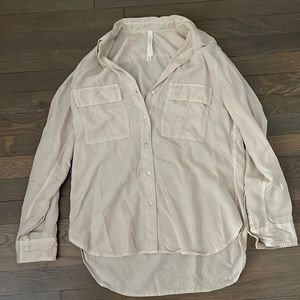 Aritzia Babaton Utility Shirt Golden Silver Birch